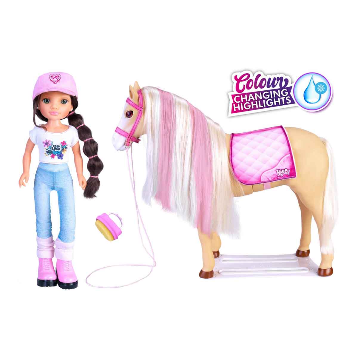 عروسک نانسی با اسب و لوازم مراقبت فاموسا Famosa Nancy Un Dia Con Su Caballo