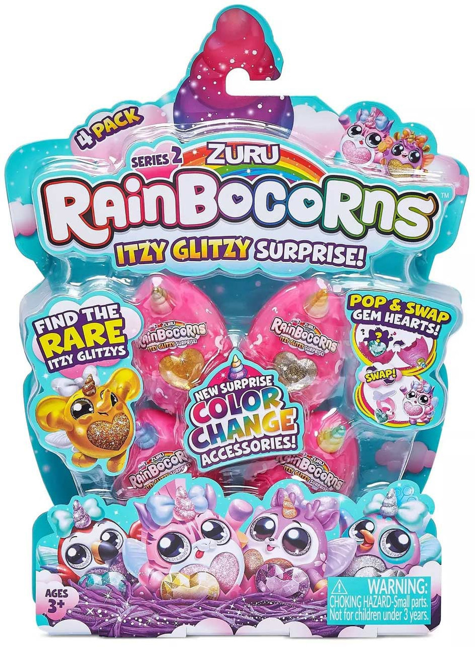 بسته ۴ عددی تخم سورپرایز رینبوکورنز ایتزی گلیتزی سری ۲ زورو Rainbocorns